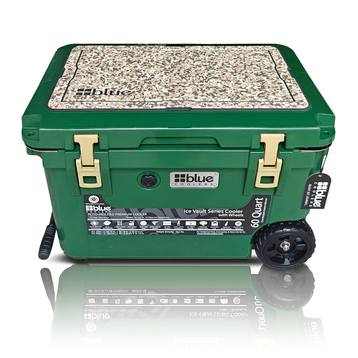 Cooler Roto-Moldado Ice Vault de 60 Quartos com Rodas
