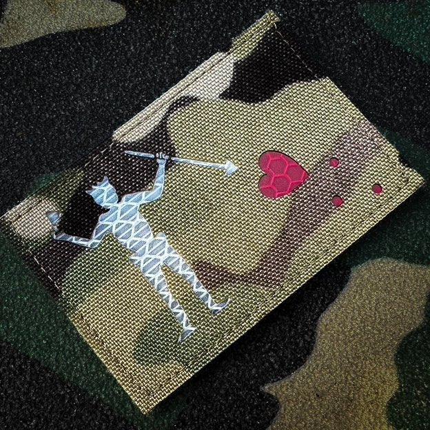 Laser Cut Reflective Edward Teach Blackbeard Pirate Flag- 2x3 CORDURA® Patch Black Beard in Coyote Brown CORDURA®