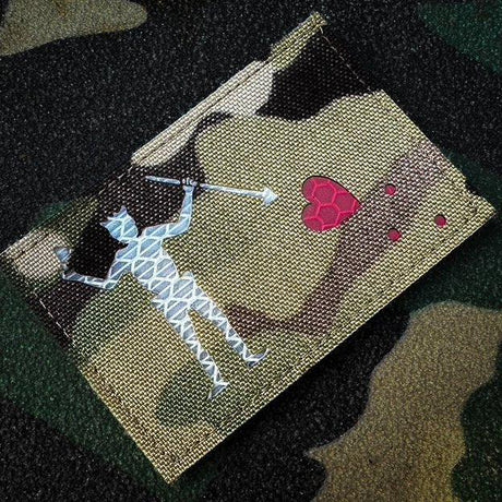 Laser Cut Reflective Edward Teach Blackbeard Pirate Flag- 2x3 CORDURA® Patch Black Beard in Coyote Brown CORDURA®