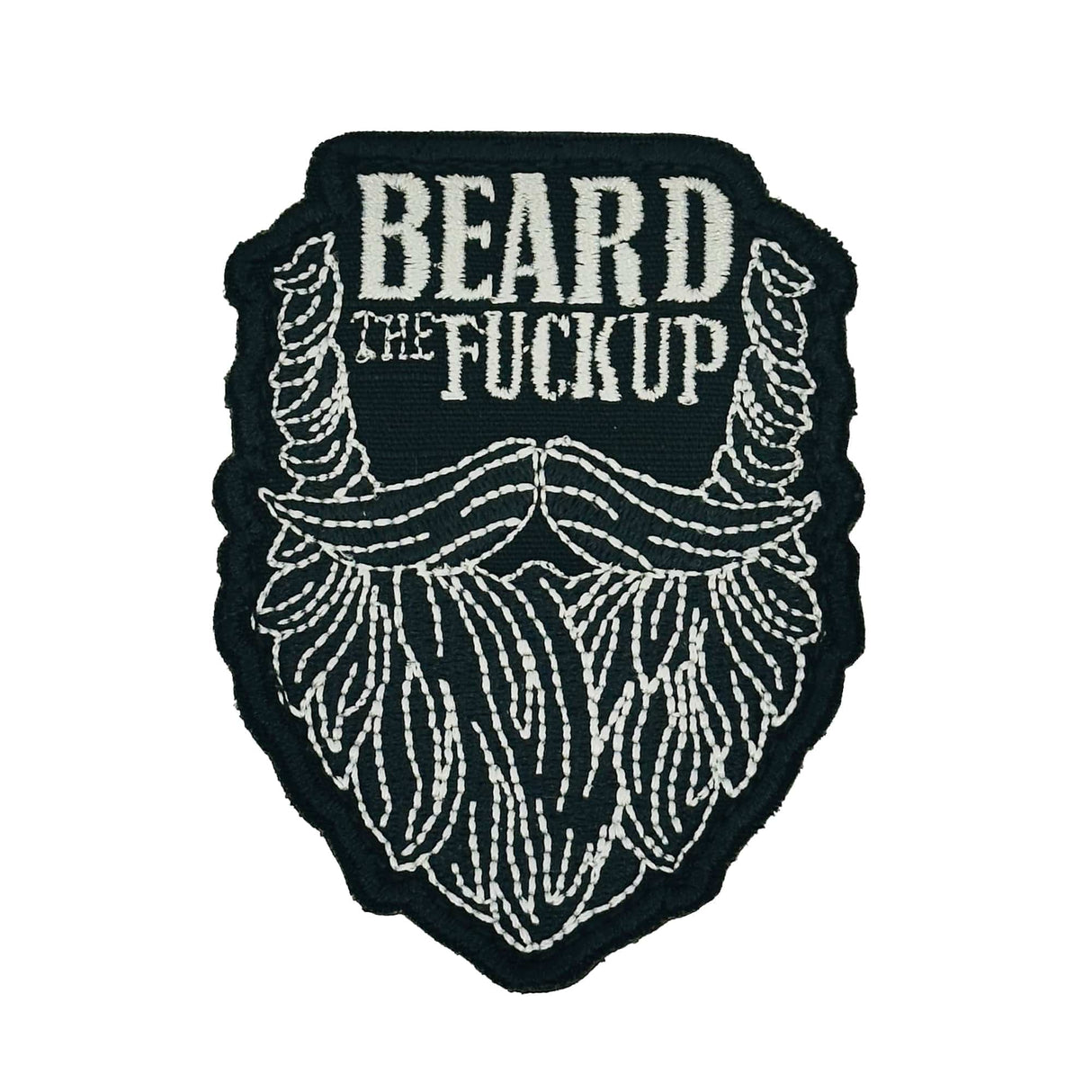 Beard the Fuck Up - 3" Laser Cut Patch in Black w/Red, alternate view 5