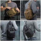 Military Tactical Sling Bag - Anti-Cut Waterproof for Outdoor Adventures in Black, alternate view 3