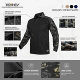 Army Tactical Desert Combat Shirt with Elbow Pad Inserts in Dark Camo, alternate view 3