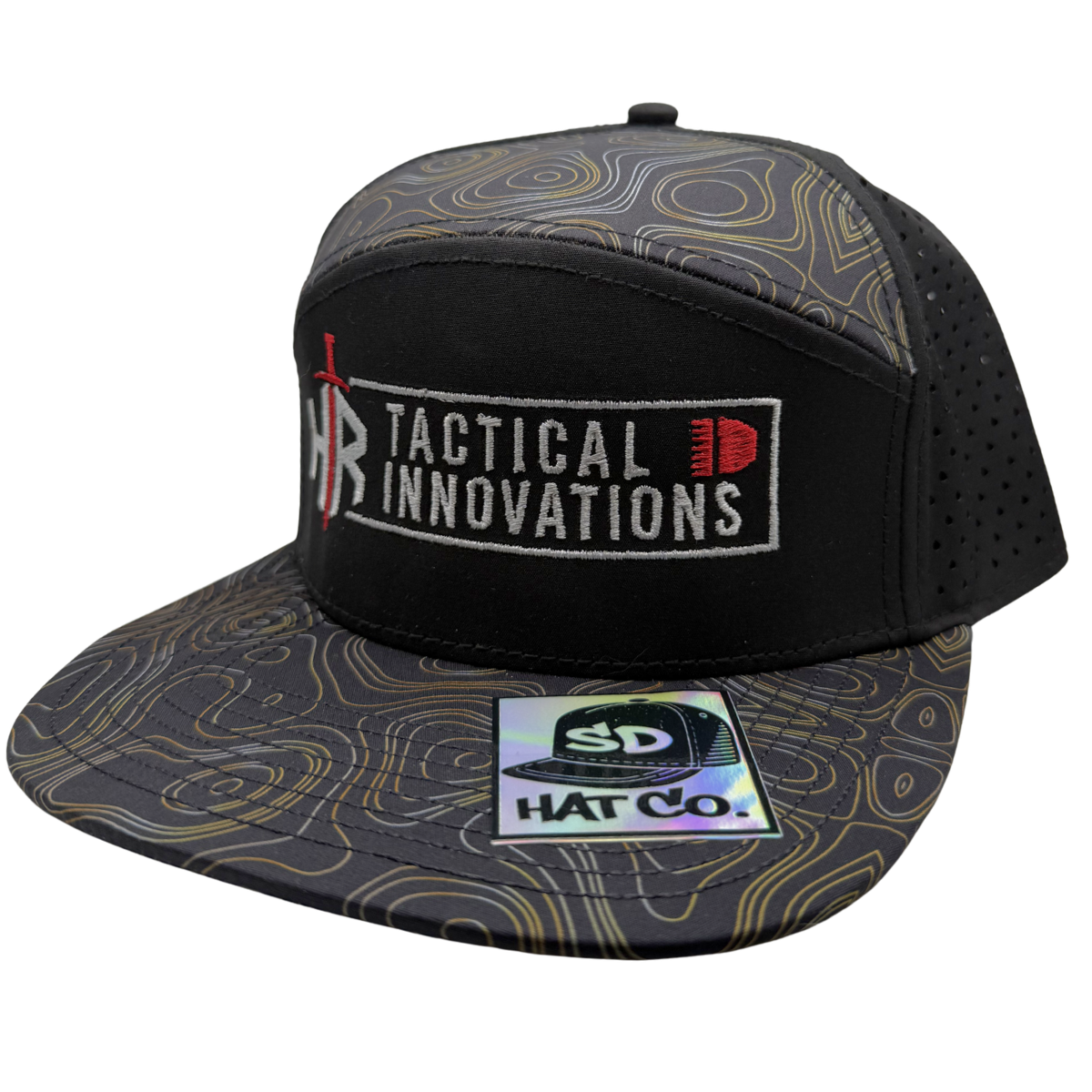 HR Tactical Black Topographic 6-Panel Snapback Hat