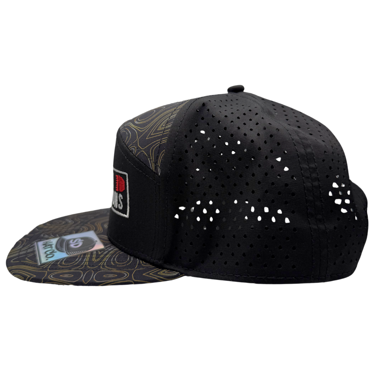 HR Tactical Black Topographic 6-Panel Snapback Hat, alternate view 4