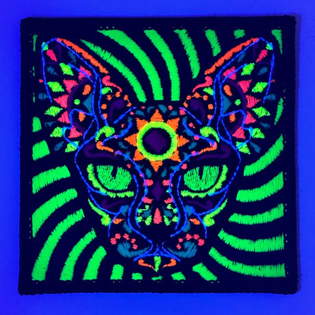 Tactical Gear Junkie Blacklight Cat 3.5 Inch Velvet Patch, alternate view 2