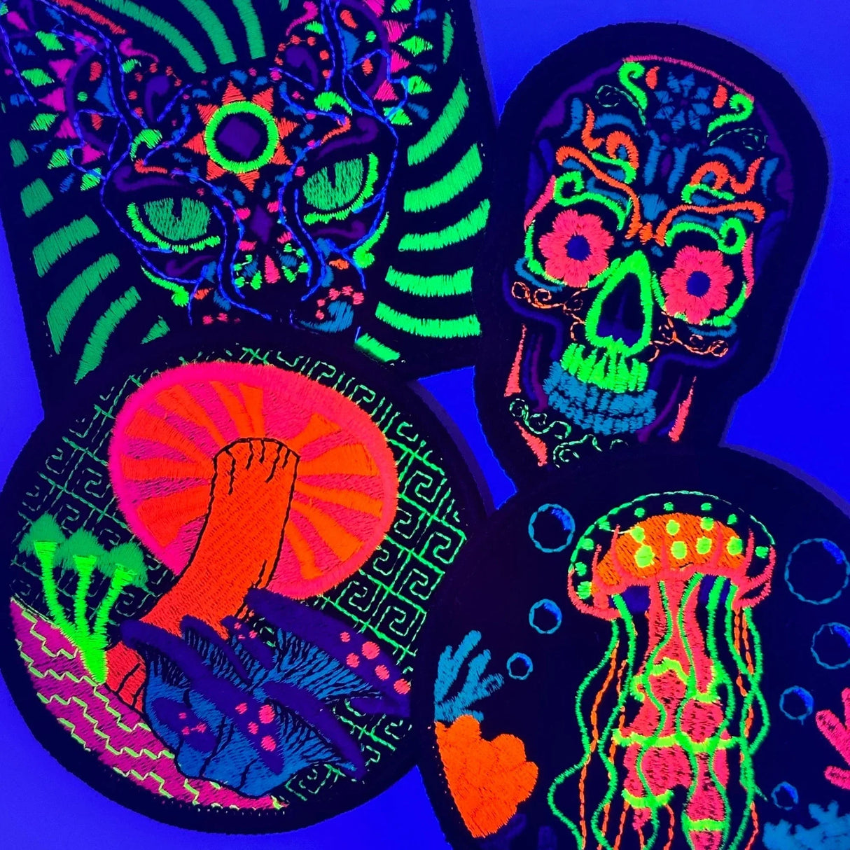 Tactical Gear Junkie Blacklight Jellyfish 3.5 Inch Velvet Patch, alternate view 6