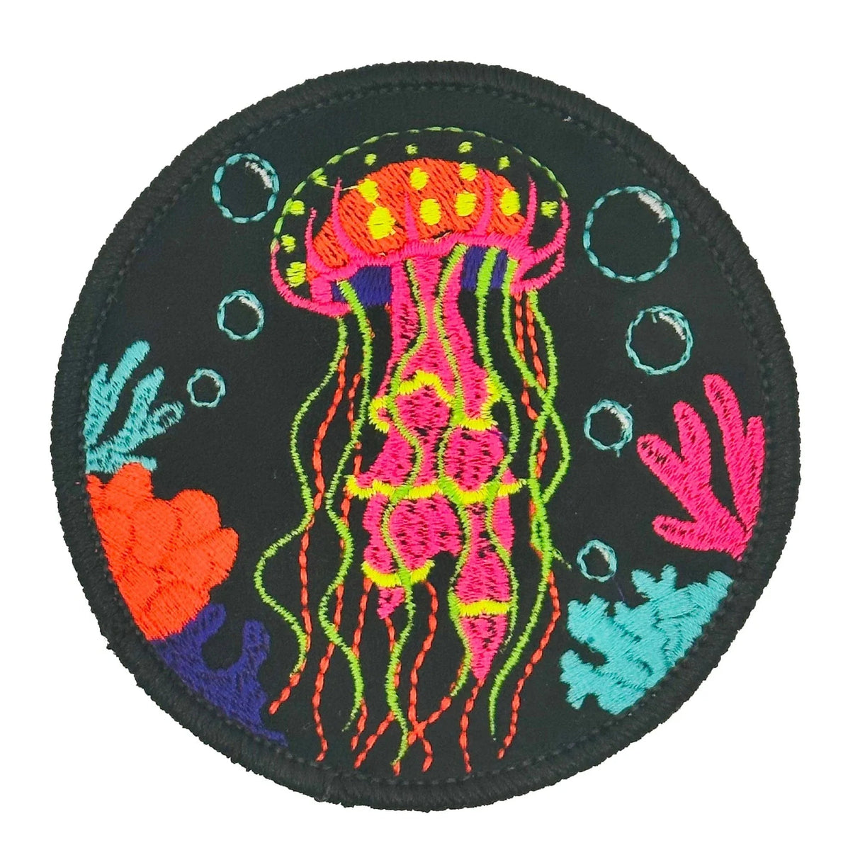 Tactical Gear Junkie Blacklight Jellyfish 3.5 Inch Velvet Patch, alternate view 4