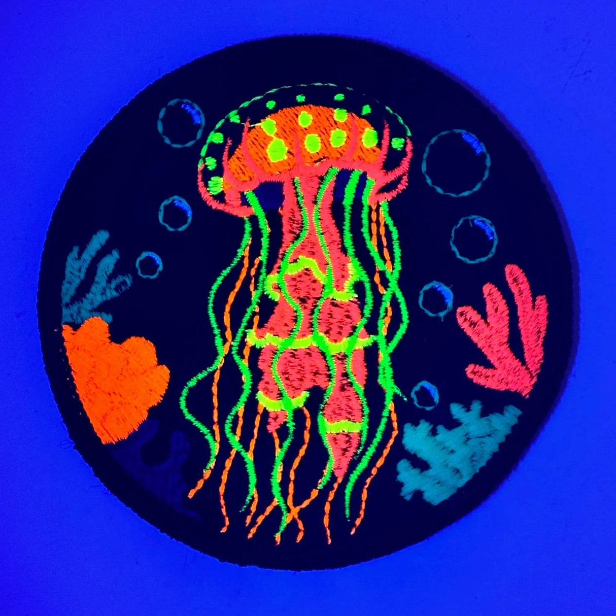 Tactical Gear Junkie Blacklight Jellyfish 3.5 Inch Velvet Patch, alternate view 5