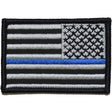 Reverse Thin Blue Line Police US Flag - 2x3 Patch in Black