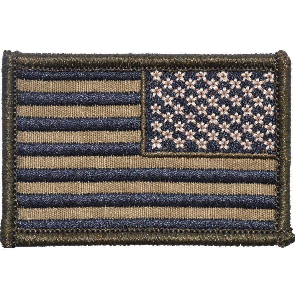 US Flag - 2x3 Patch - Coyote Brown w/ Black, Right Face (Reverse), alternate view 2