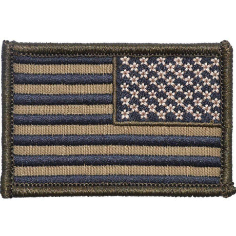 US Flag - 2x3 Patch - Coyote Brown w/ Black, Right Face (Reverse), alternate view 2