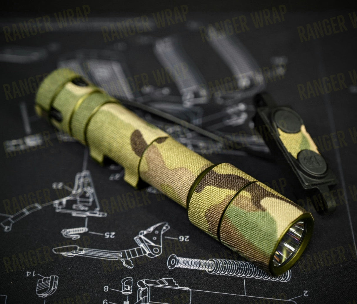 Cloud Defensive REIN 2.0 Full Size - Weapon Light Wrap in Cordura Fabric in Arid Multicam, alternate view 6