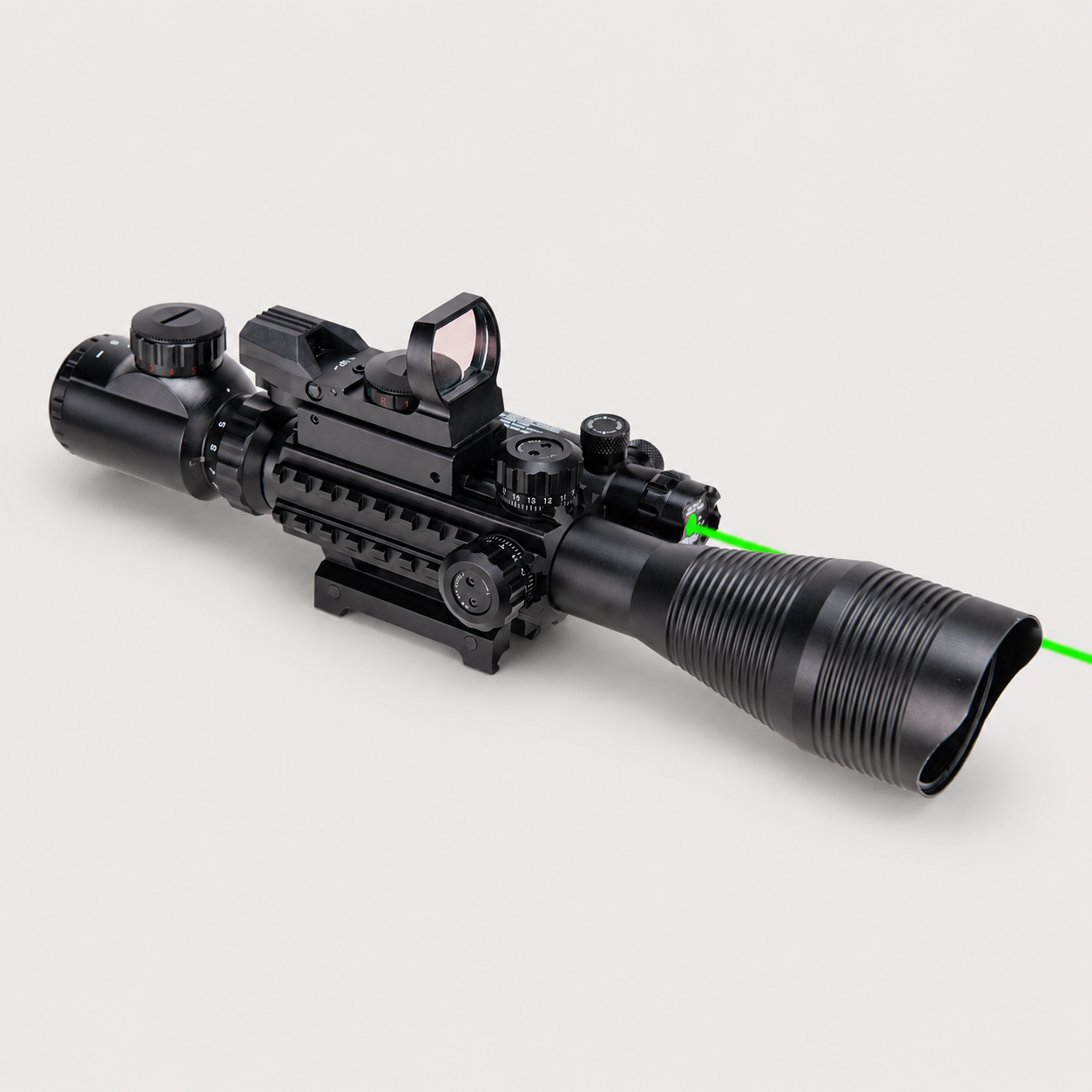 Pinty Nova 3-in-1 4-12x50 SFP Zielfernrohr-Kombination, grüner Laser