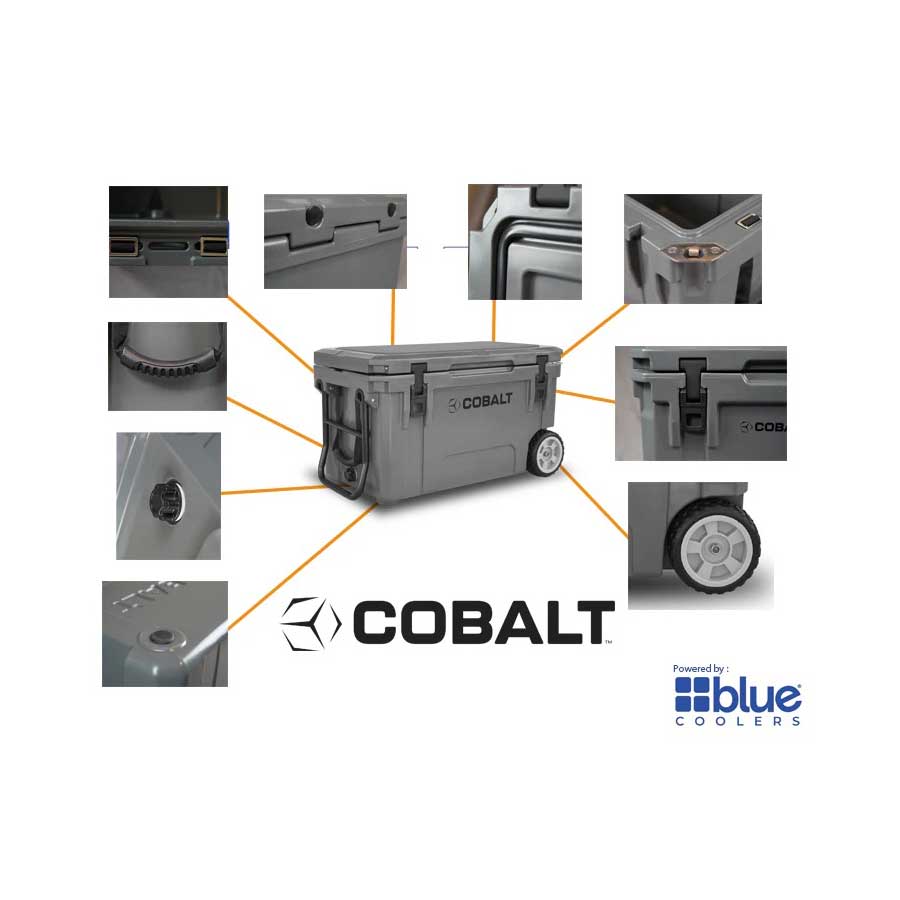 Super Cooler Roto-Moldado Cobalt de 25 Quartos