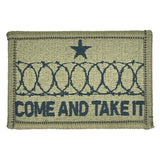 Come And Take It Texas Border Wall Barbed Wire - 2x3 Patch in White, alternate view 2