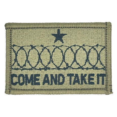 Come And Take It Texas Border Wall Barbed Wire - 2x3 Patch in White, alternate view 2