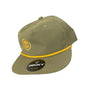 Decky Snapback Hat – Olive / Yellow Skull Icon — alternate view 3
