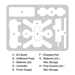 DJI Spark Yellow Topguard Custom Foam Doro D1109-5 Case