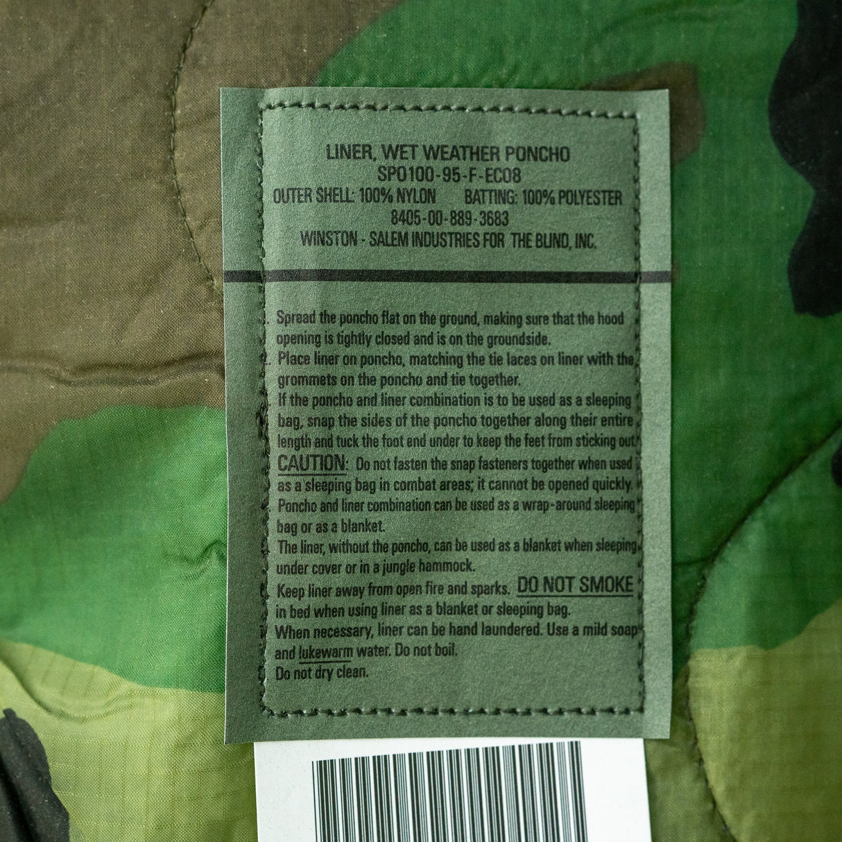 Unissued USGI M81 Woodland Poncho Liner/Woobie, alternate view 3
