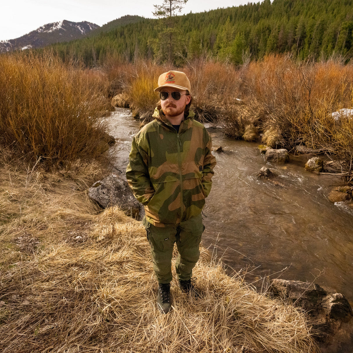 QILO x AP Retro Windbreaker in Norwegian Woodland, alternate view 6