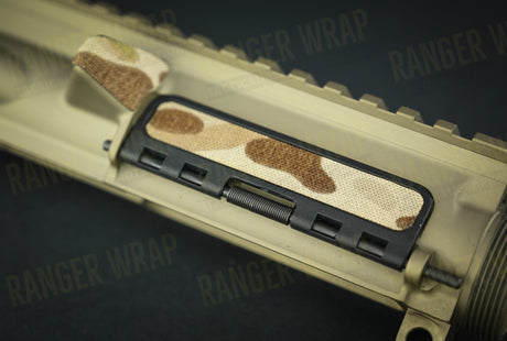 Daniel Defense Dust Cover and Brass Deflector Combo - Wrap in Cordura Fabric in Desert Tiger Stripe, alternate view 2