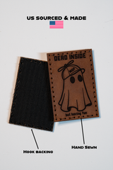 Dead Inside Leather Patch in Black Dye / White Thread, alternate view 3