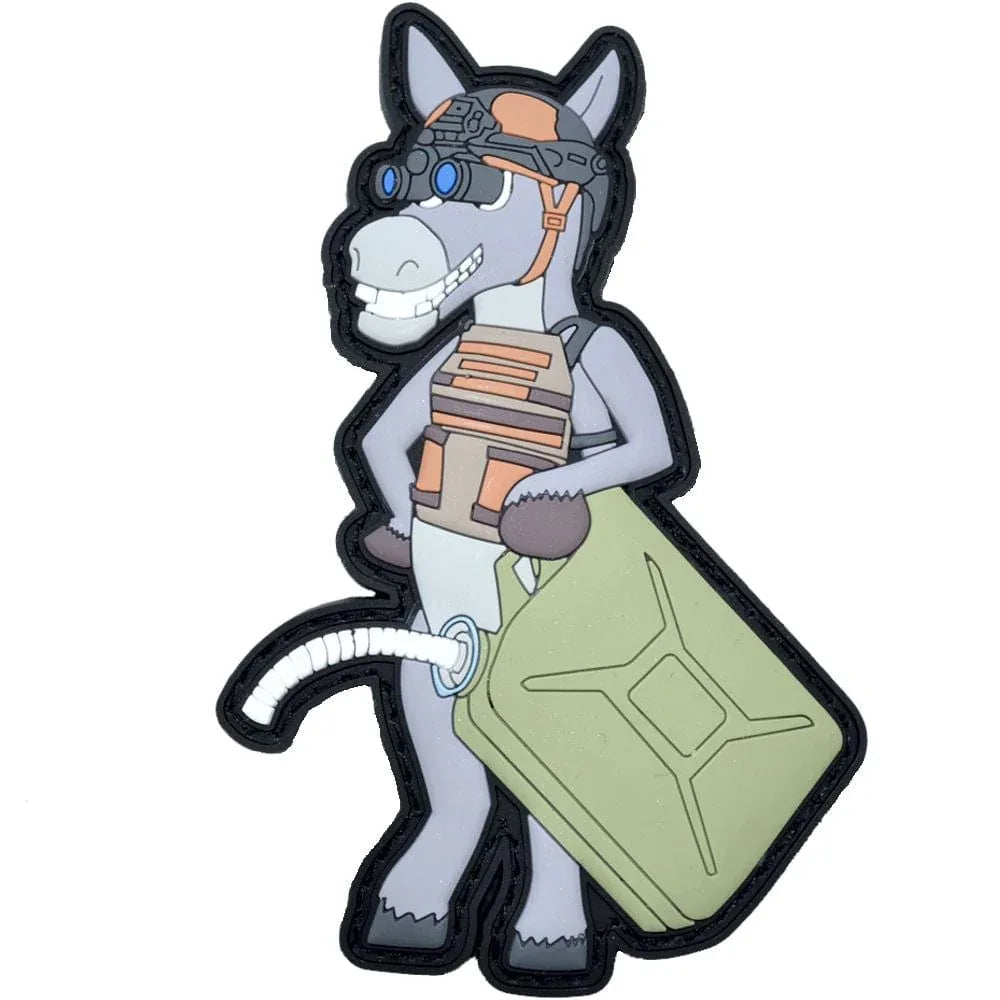 Donkey Dick Fueler - That funny name for the Nozzle for a Military Fuel Can - PVC Patch, alternate view 2