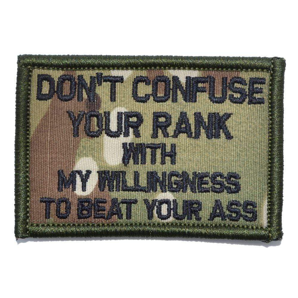 Don't Confuse Your Rank With My Willingness To Beat Your Ass - 2x3 Patch in MultiCam, alternate view 6