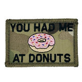 You Had Me At Donuts - 2x3 Patch - Multiple Variants in Black w/ Red, alternate view 2