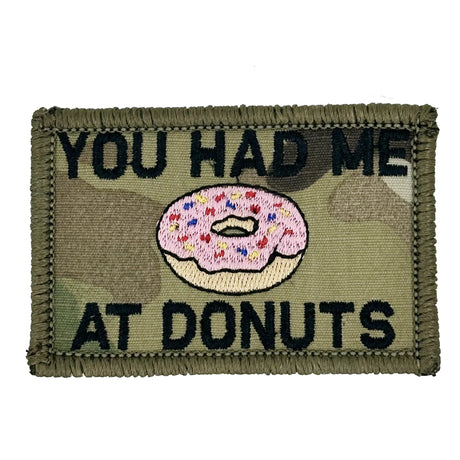 You Had Me At Donuts - 2x3 Patch - Multiple Variants in Black w/ Red, alternate view 2