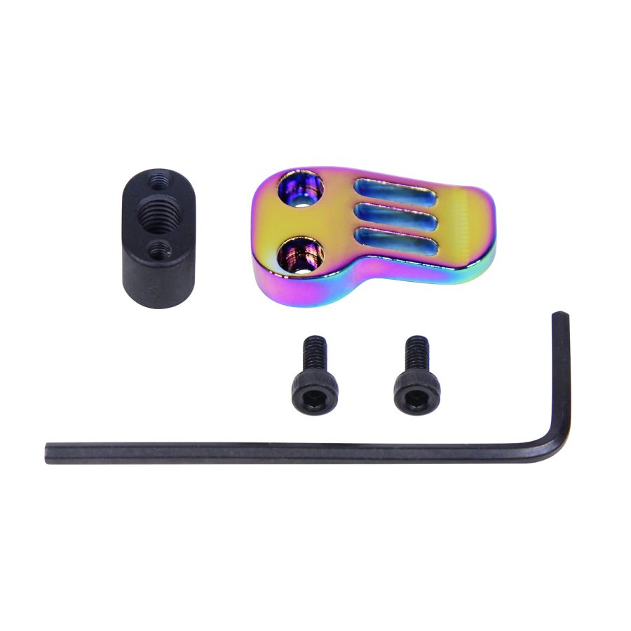 Guntec USA AR-15 / AR .308 Extended Mag Catch Paddle Release (Rainbow PVD Coated)