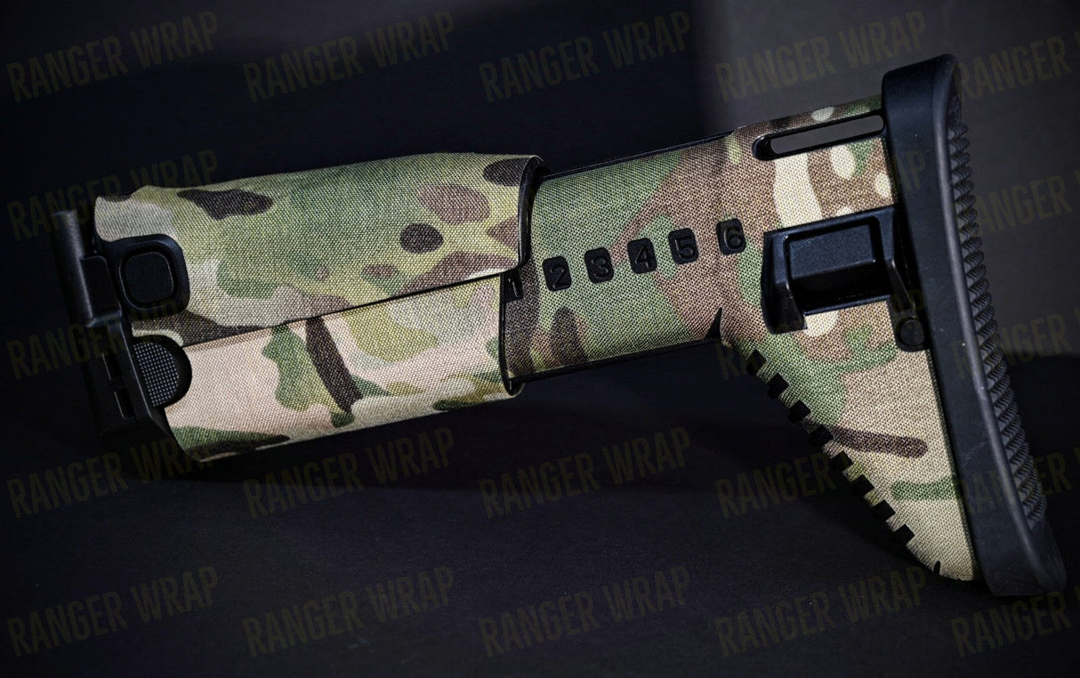 FN SCAR Stock Wrap - in Cordura Fabric in Black Multicam, alternate view 3