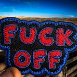 Fuck Off Fully Embroidered Cut to shape Patch - 3" Patch, alternate view 2