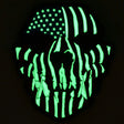 K9 Dog Canine Skull US Flag - 3x3.5 PVC Patch COLOR or GLOW IN THE DARK, alternate view 2