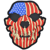 K9 Dog Canine Skull US Flag - 3x3.5 PVC Patch COLOR or GLOW IN THE DARK in Full Color