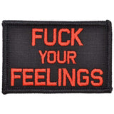 Fuck Your Feelings - 2x3 Patch in Black w/ Red, alternate view 2