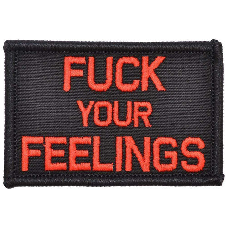 Fuck Your Feelings - 2x3 Patch in Black w/ Red, alternate view 2