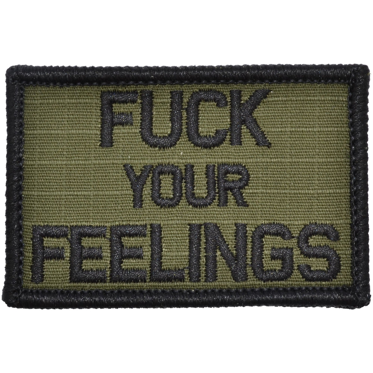 Fuck Your Feelings - 2x3 Patch in Olive Drab, alternate view 5