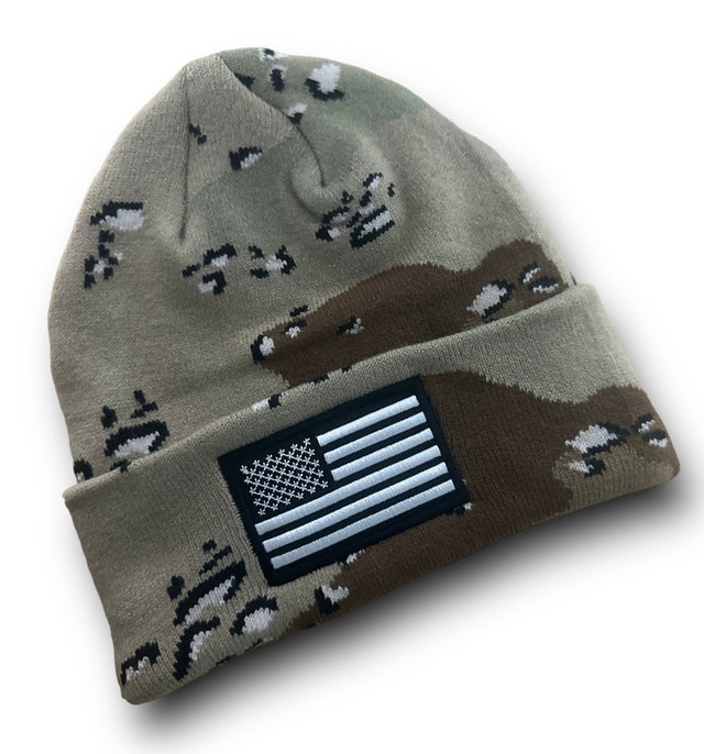 US Flag Beanie Chocolate Chip