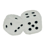 Lucky Charm Unleashed: Fuzzy Dice Embroidered Patch - Roll the dice 4x2.25 Inches - Made in the USA, alternate view 2