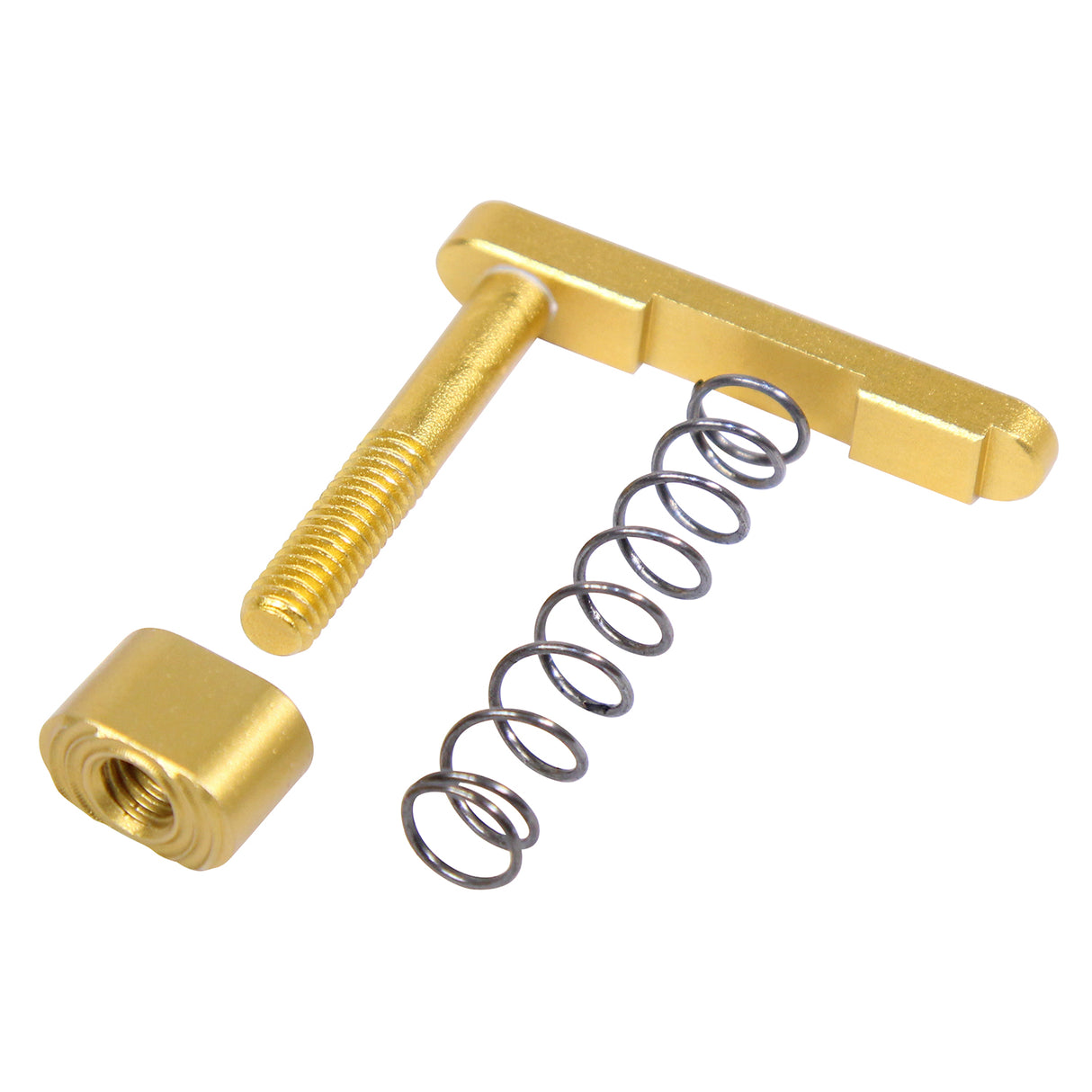Guntec USA AR-15 Mag Catch Assembly With Extended Mag Button in Gold, alternate view 2
