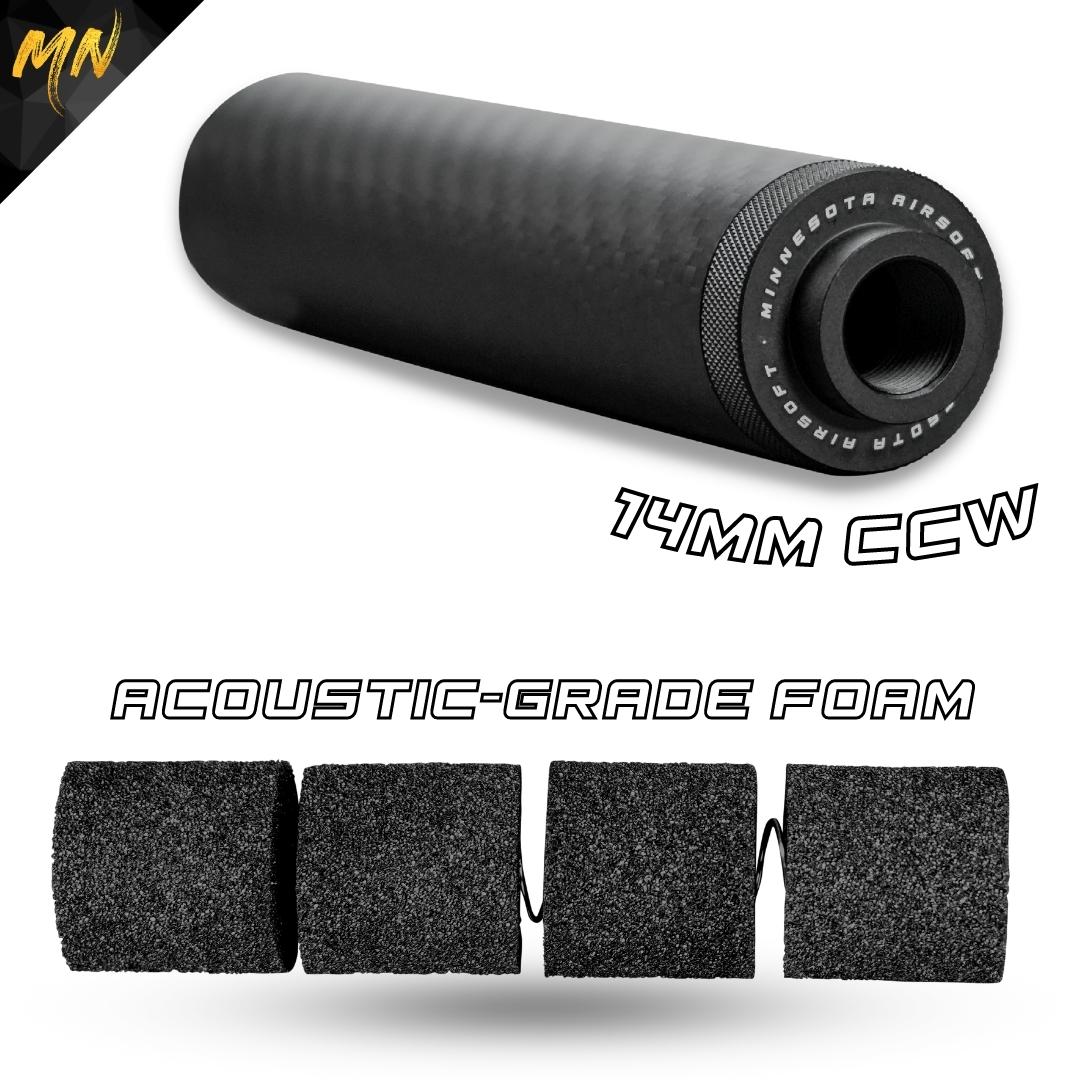 MNA Gen 5 Phantom Carbon Fiber Airsoft Mock Suppressor, 6", AceTech Brighter R, alternate view 7