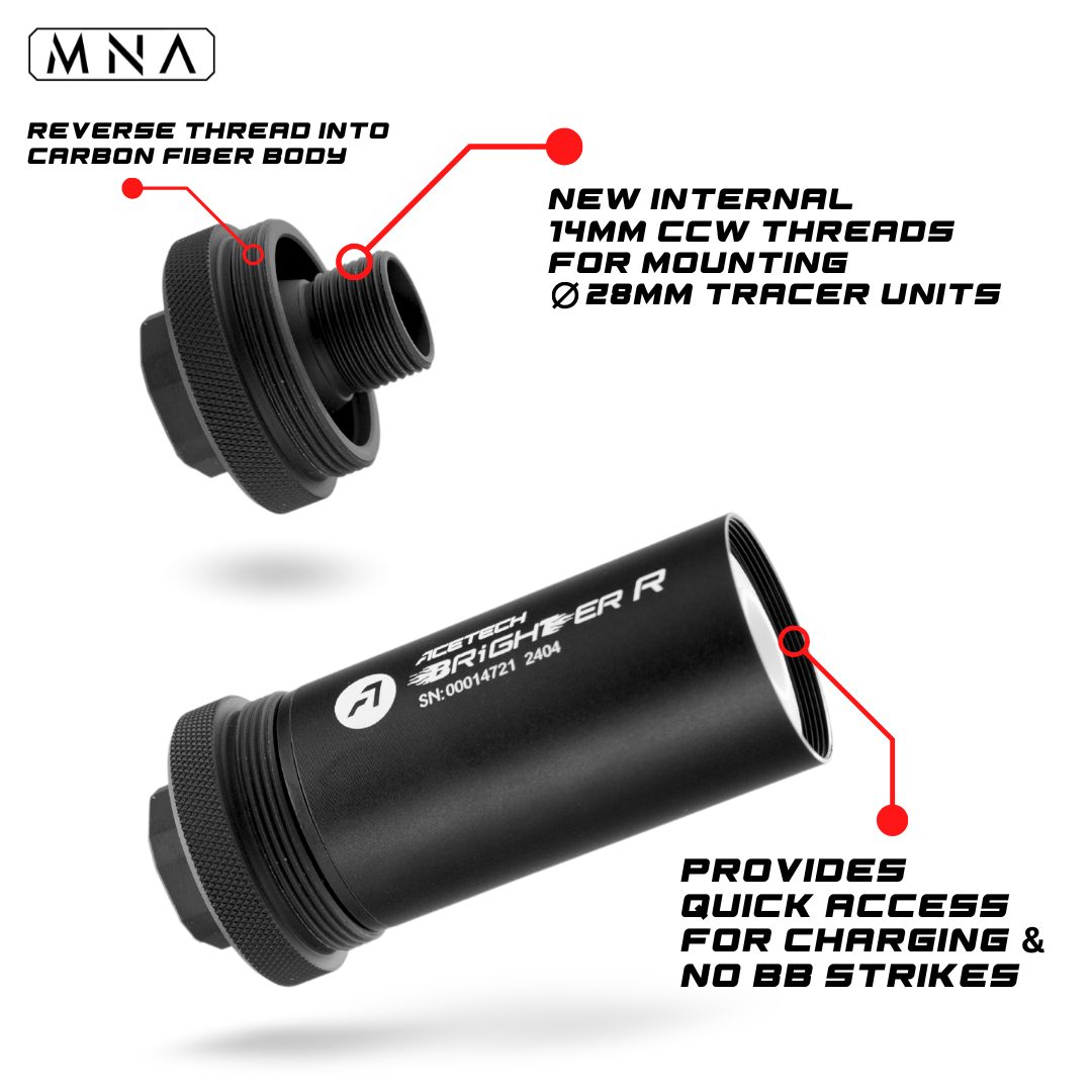 MNA Gen 6 Phantom™ Carbon Fiber Airsoft Suppressor, Twill, 6", alternate view 3