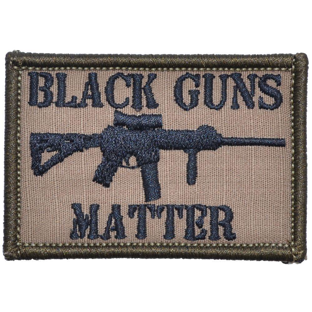 Tactical Gear Junkie Black Guns Matter 2x3 Patch in Coyote Brown w/ Black, alternate view 5