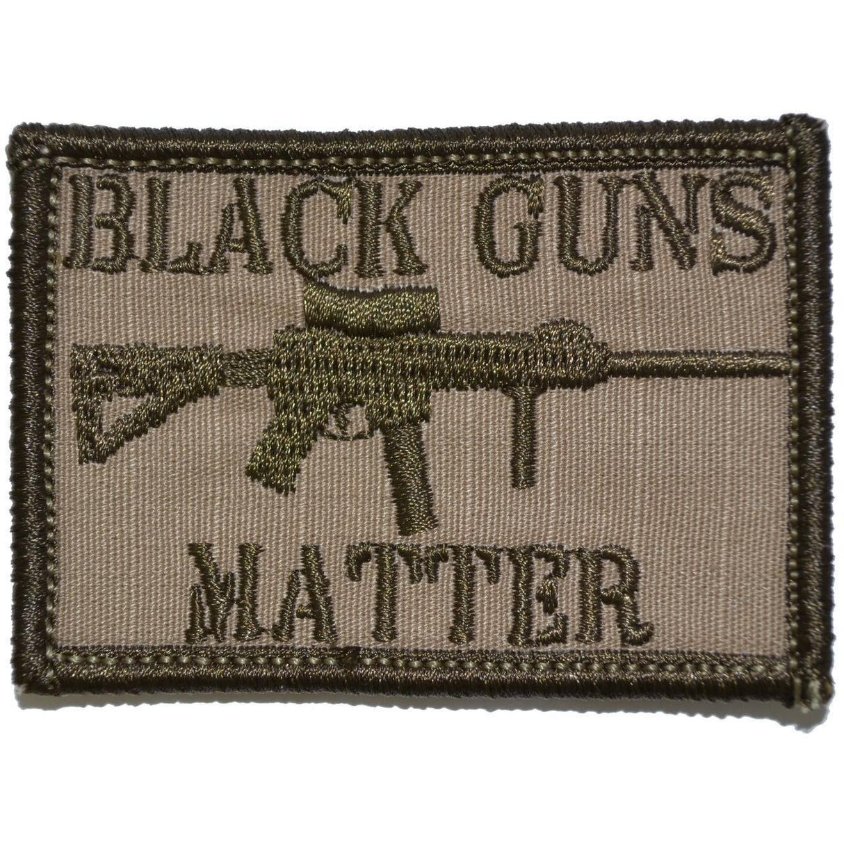 Tactical Gear Junkie Black Guns Matter 2x3 Patch in Coyote Brown, alternate view 4