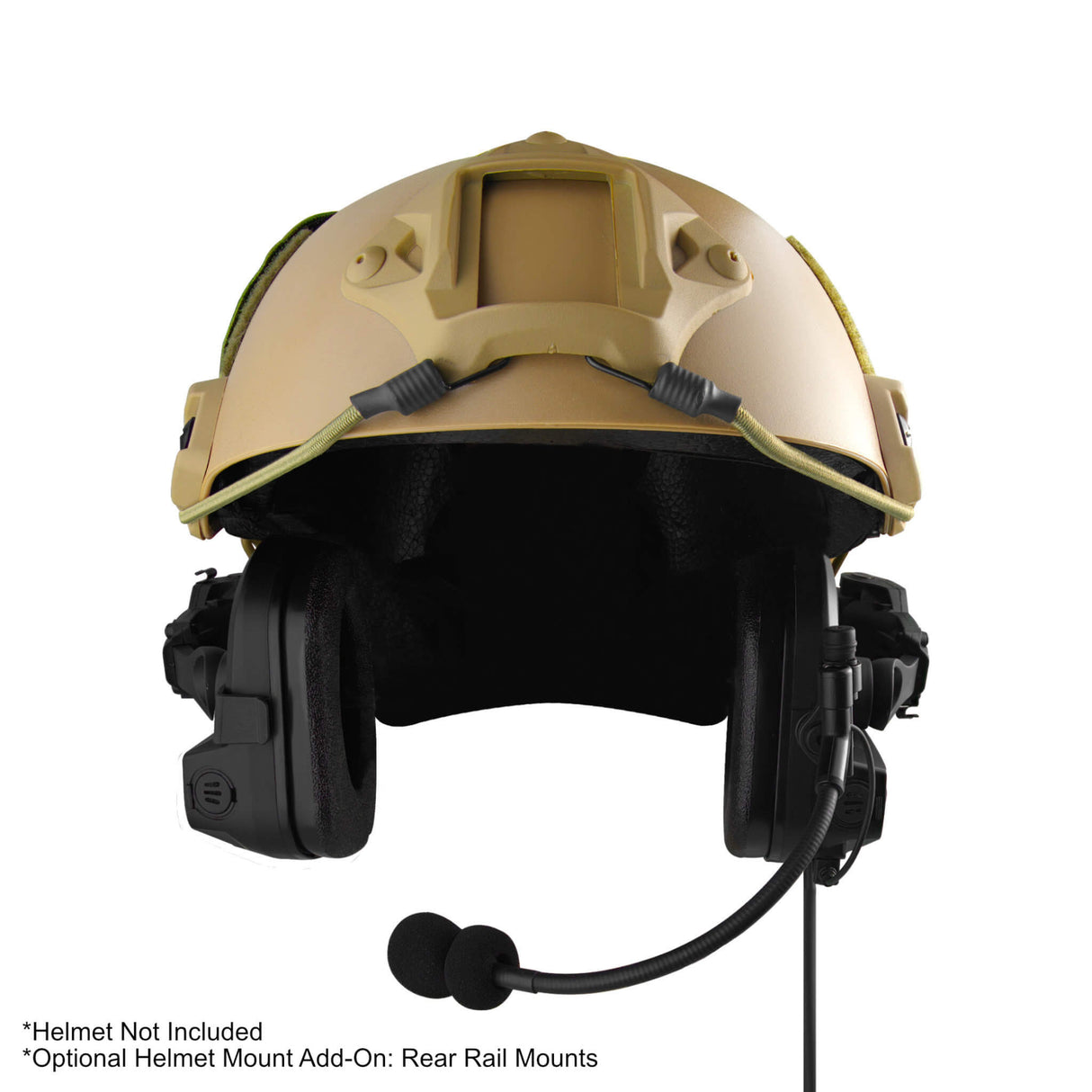 PolTact V2 Taktisches Kommunikationshelm-Headset mit aktivem Gehörschutz – 2-poliger Kenwood, Baofeng, BTECH, Rugged Radios, Diga-Talk, TYT, AnyTone, Alinco, Relm/BK Radio, Quansheng, Wouxon, Retevis