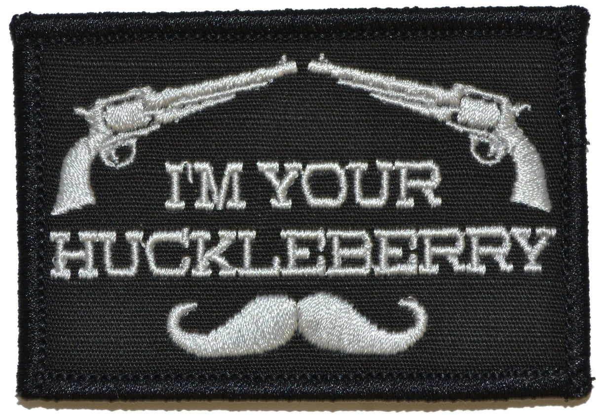 I'm Your Huckleberry - 2x3 Patch in Black w/ Red, alternate view 2