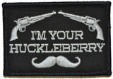 I'm Your Huckleberry - 2x3 Patch in Black w/ Red, alternate view 2