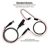 Braided Fiber Tactical Mic & Invisible Series Tubeless Earpiece Complete Kit w/ Quick Disconnect (Hirose) - All Kenwood 2 Pin TK & NEXEDGE (NX), Baofeng, BTECH, Rugged Radios, Diga-Talk, TYT, AnyTone, Alinco, Relm/BK Radio, Quansheng, Wouxon, Retevis