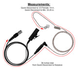 Patrol Mic & Invisible Series Tubeless Earpiece Complete Tactical Kit w/ Quick Disconnect (Hirose) - All Kenwood 2 Pin TK & NEXEDGE (NX), Baofeng, BTECH, Rugged Radios, Diga-Talk, TYT, AnyTone, Alinco, Relm/BK Radio, Quansheng, Wouxon, Retevis